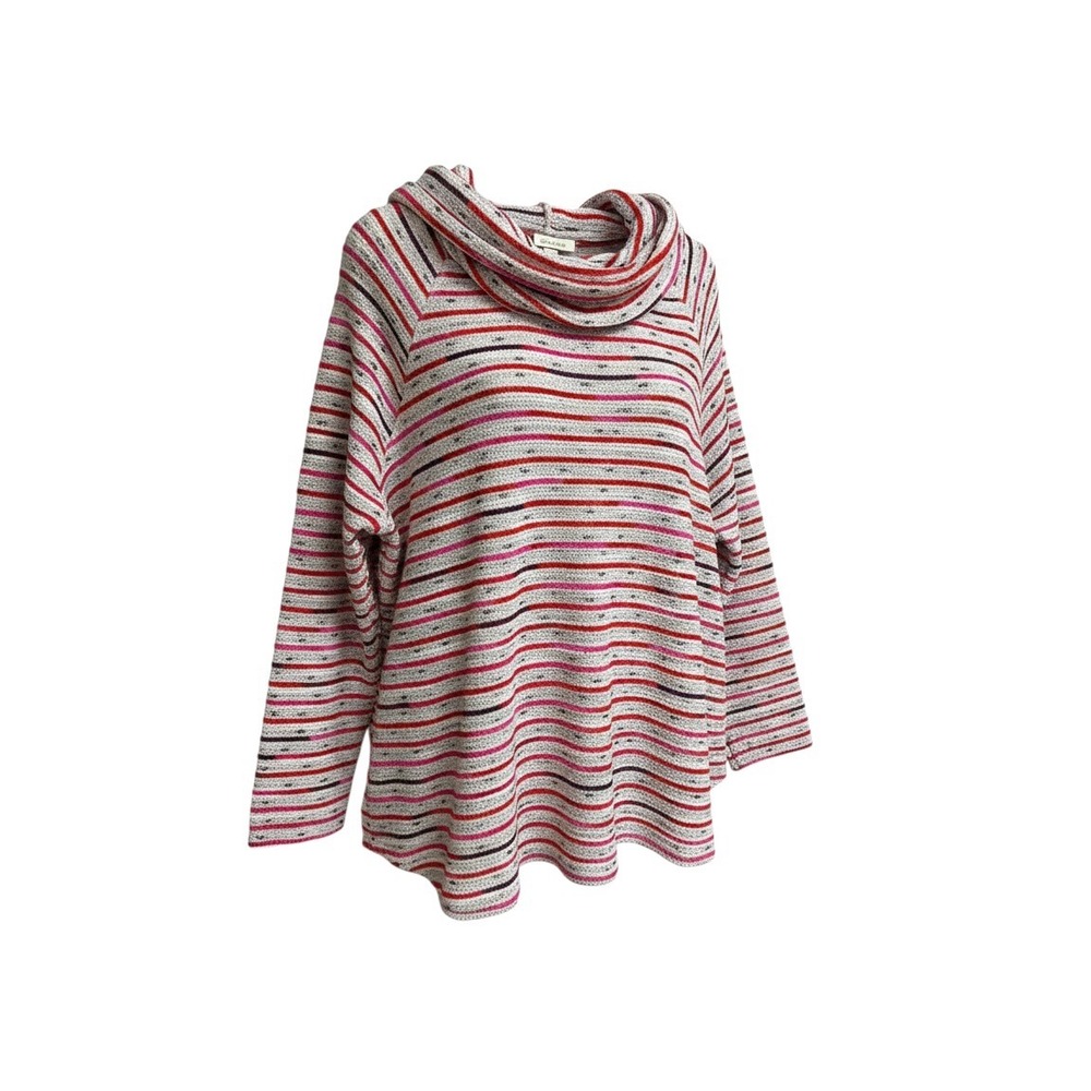 Ruby Rd. Woman Multi-Color Striped Cowl Neck Sweater 2X NWT